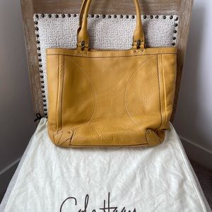 Cole Haan Yellow Pebbled Leather Tote
